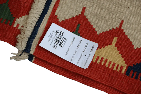 301x153 cm Qashqai Kilim Tribal Wool Rug Handmade Multi-Coloured - Rugoutlet