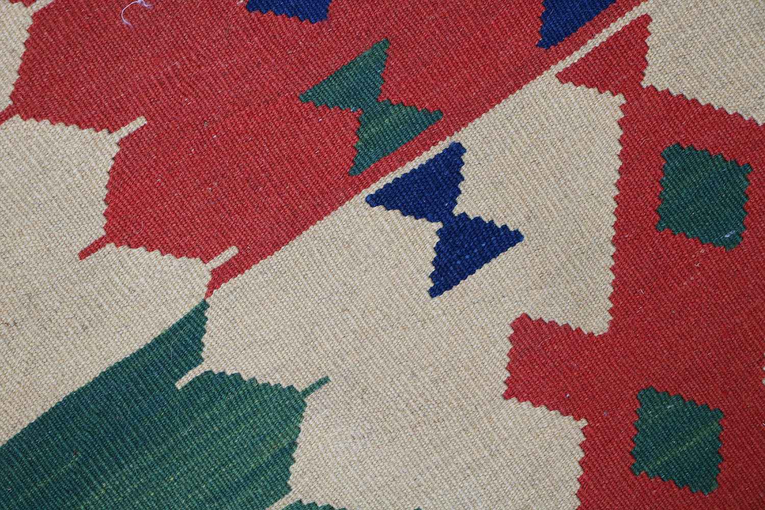 301x153 cm Qashqai Kilim Tribal Wool Rug Handmade Multi-Coloured - Rugoutlet