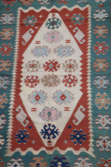 280x190 cm Anatolian Tribal Wool Rug Handmade Kilim Red Grey - Rugoutlet