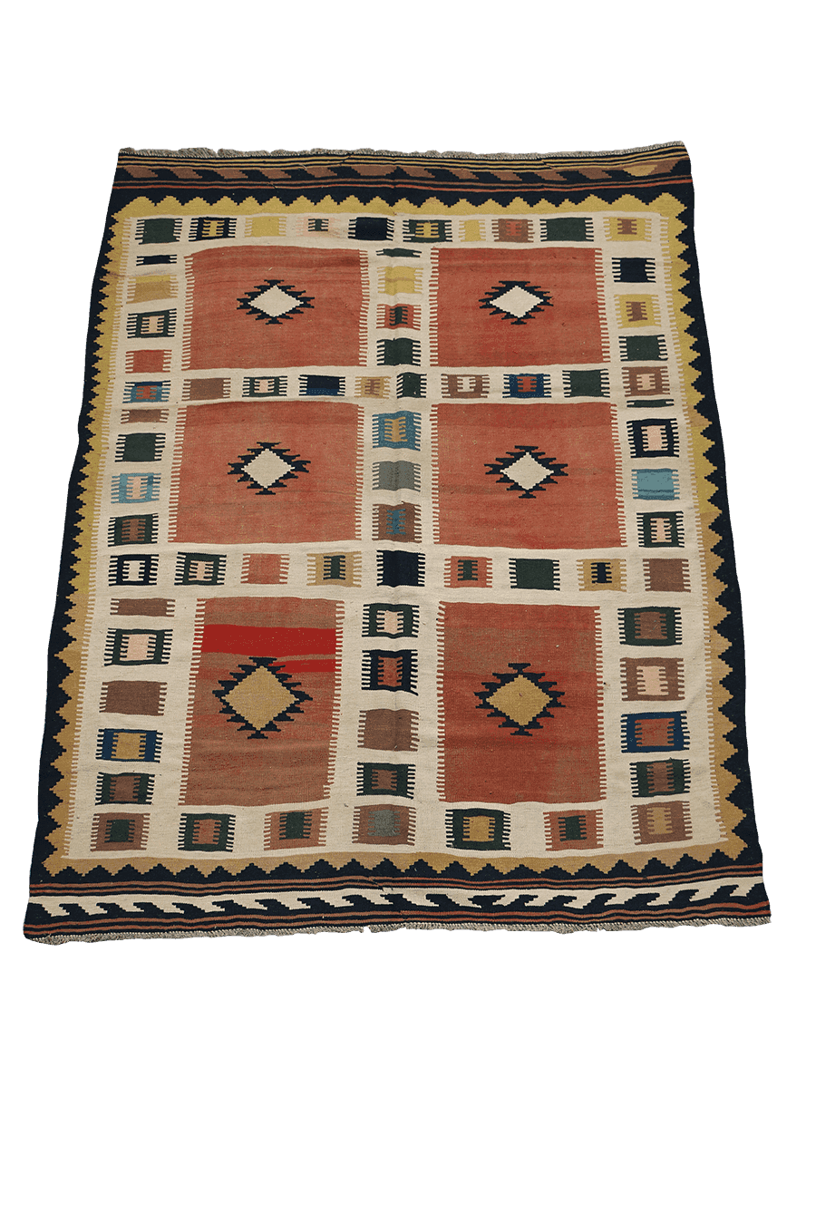 282x212 cm Shiraz Kilim Tribal Wool Rug Handmade Brown - Rugoutlet