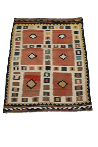 282x212 cm Shiraz Kilim Tribal Wool Rug Handmade Brown - Rugoutlet