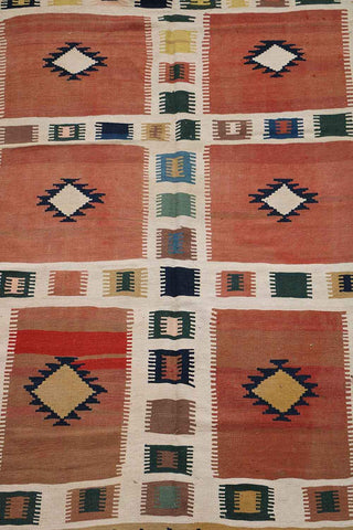 282x212 cm Shiraz Kilim Tribal Wool Rug Handmade Brown - Rugoutlet