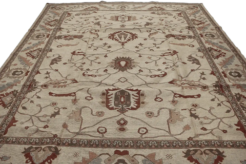 293x128 cm Fine Kilim Sumak Ziegler Tribal Wool Rug Handmade Brown Grey - Rugoutlet