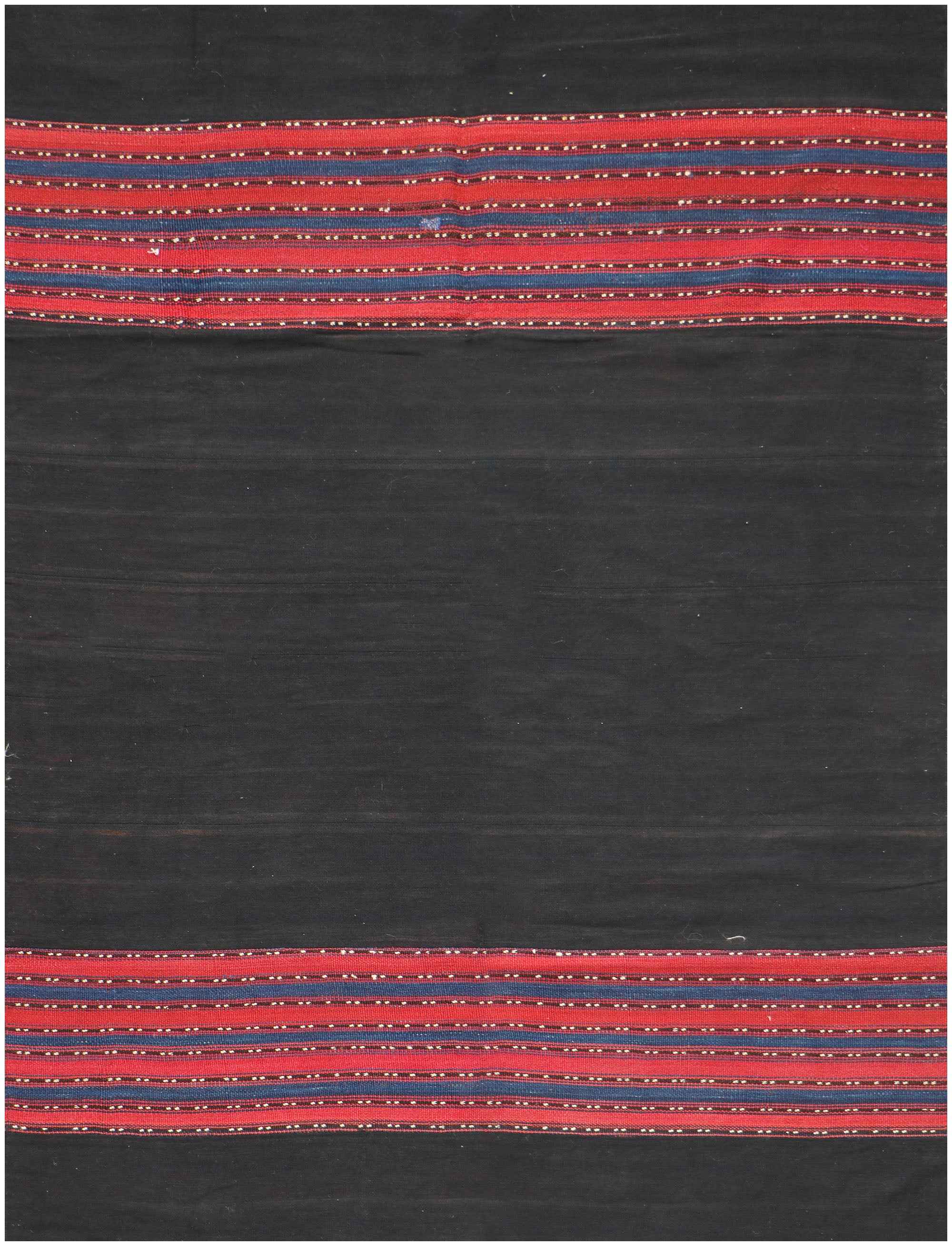 210x138 cm Antique Qashqai Kilim jajim Tribal Wool Rug Handmade Black Red - Rugoutlet