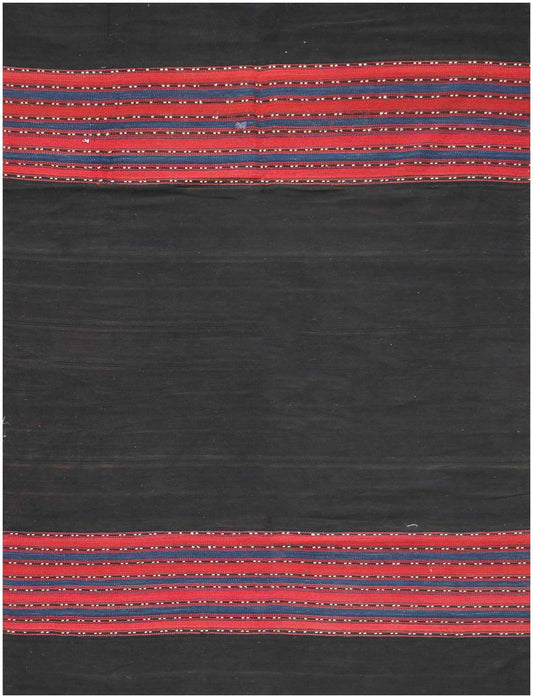 210x138 cm Antique Qashqai Kilim jajim Tribal Wool Rug Handmade Black Red