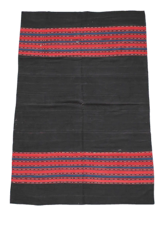 210x138 cm Antique Qashqai Kilim jajim Tribal Wool Rug Handmade Black Red - Rugoutlet