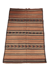 220x80 cm Antique Qashqai Jajim Tribal Wool Rug Handmade Orange - Rugoutlet