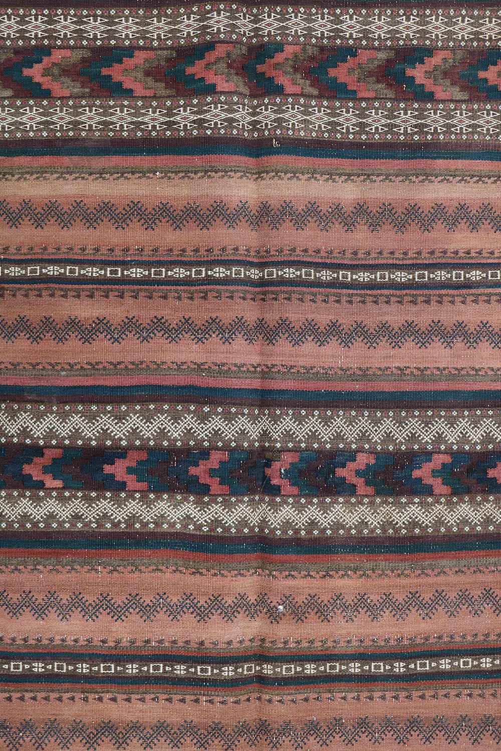 220x80 cm Antique Qashqai Jajim Tribal Wool Rug Handmade Orange - Rugoutlet