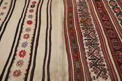 220x80 cm Antique Saddle Bag Runner Tribal Wool Rug Handmade Beige Red - Rugoutlet