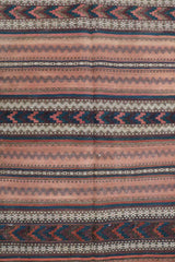 220x80 cm Antique Qashqai Jajim Tribal Wool Rug Handmade Orange - Rugoutlet