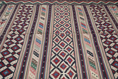 222x165 cm Qashqaie Kilim Sumak Tribal Wool Rugs Handmade Pink Brown - Rugoutlet