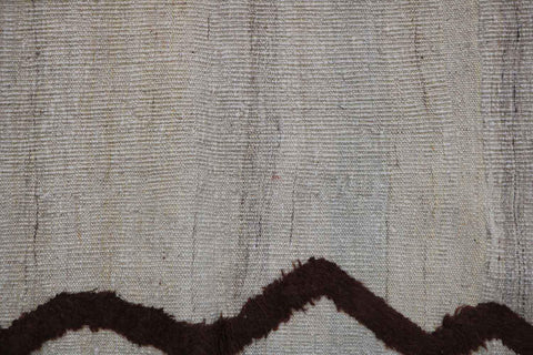 150x100cm Modern Tribal Kilim Handmade white and brown-6880 - Rugoutlet