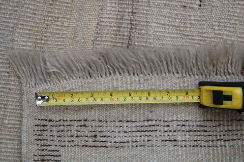 150x100cm Modern Tribal Kilim Handmade white and brown-6880 - Rugoutlet