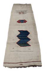 276x92 cm Qashqai Kilim Wool Rug Handmade Beige - Rugoutlet