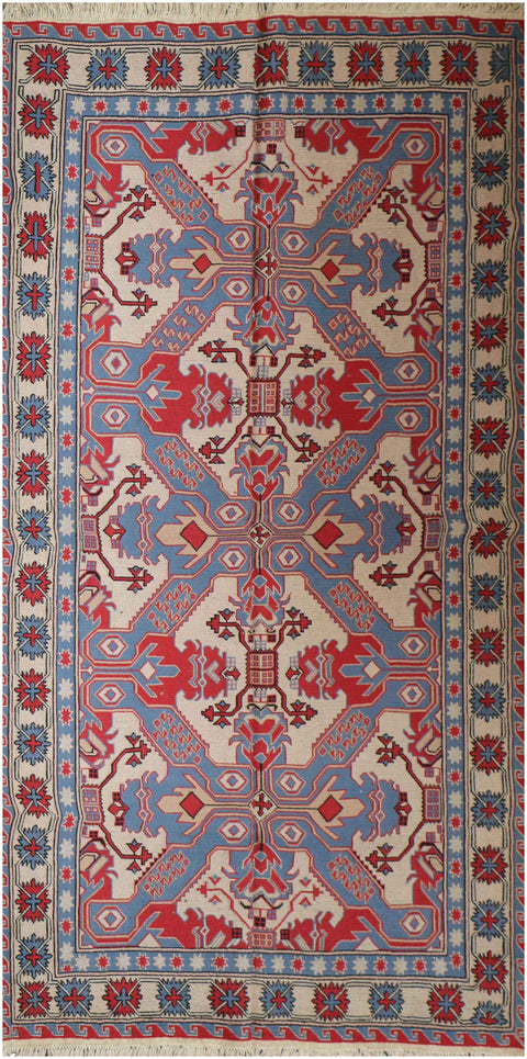 203x143cm Kazak Kilim Sumak (Soumak) 6884 - Rugoutlet