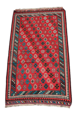 294x164 cm Qashqai Kilim Tribal Wool Rug Handmade Red - Rugoutlet