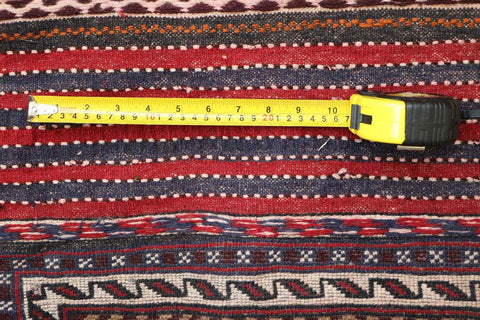 352x80 cm Afghan Mushwani Kilim Runner Wool Rug Handmade Maroon Pink - Rugoutlet