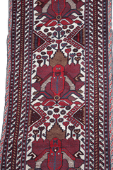 352x80 cm Afghan Mushwani Kilim Runner Wool Rug Handmade Maroon Pink - Rugoutlet