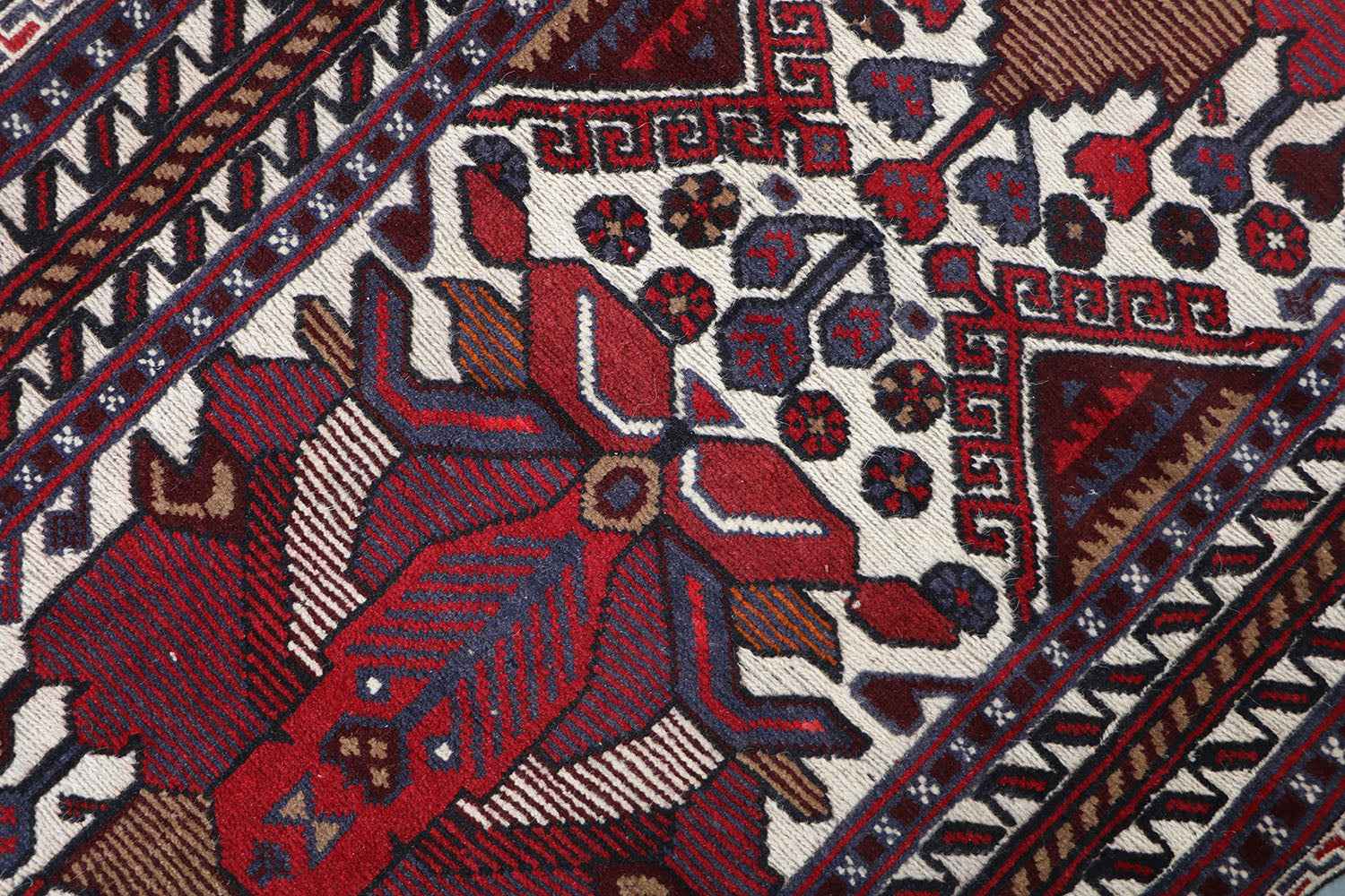 352x80 cm Afghan Mushwani Kilim Runner Wool Rug Handmade Maroon Pink - Rugoutlet