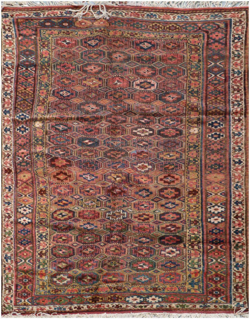 147x228 cm Antique Lori Tribal Wool Rug Handmade Peach - Rugoutlet