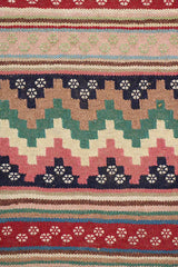 238x160 cm Qashqai Kilim Tribal Wool Rug Handmade Green Brown - Rugoutlet