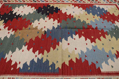 156x211 cm Qashqai Kilim Tribal Wool Rug Handmade Multi-Coloured - Rugoutlet