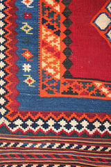 252x153 cm Antique Qashqai Kilim Tribal Wool Rug Handmade Red - Rugoutlet