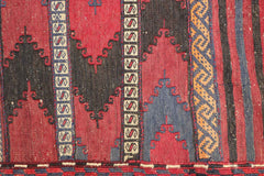 277x127 cm Antique Afghan Kilim Tribal Wool Rug Handmade Maroon - Rugoutlet