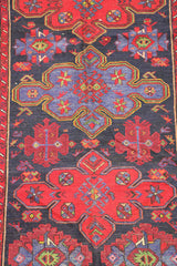 266x154cm Antique Turkish Kilim Sumak Wool Rug Handmade Blue Red - Rugoutlet