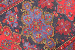 266x154cm Antique Turkish Kilim Sumak Wool Rug Handmade Blue Red - Rugoutlet