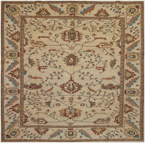 302x232 cm Fine Ziegler Sumak Wool Rug Handmade Beige - Rugoutlet