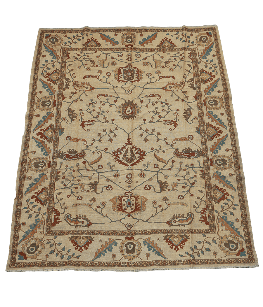 302x232 cm Fine Ziegler Sumak Wool Rug Handmade Beige - Rugoutlet