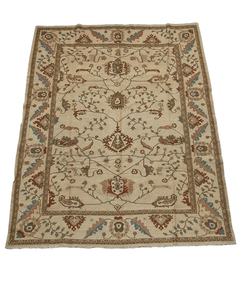 302x232 cm Fine Ziegler Sumak Wool Rug Handmade Beige - Rugoutlet