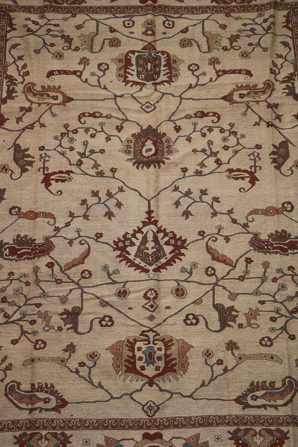 302x232 cm Fine Ziegler Sumak Wool Rug Handmade Beige - Rugoutlet