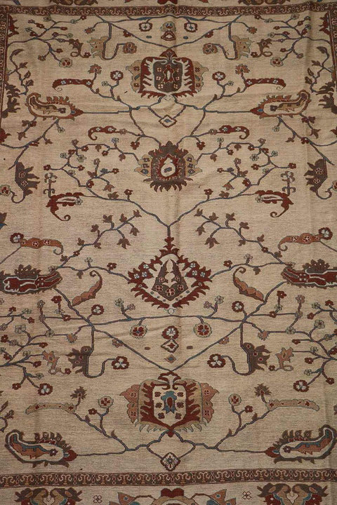 302x232 cm Fine Ziegler Sumak Wool Rug Handmade Beige - Rugoutlet