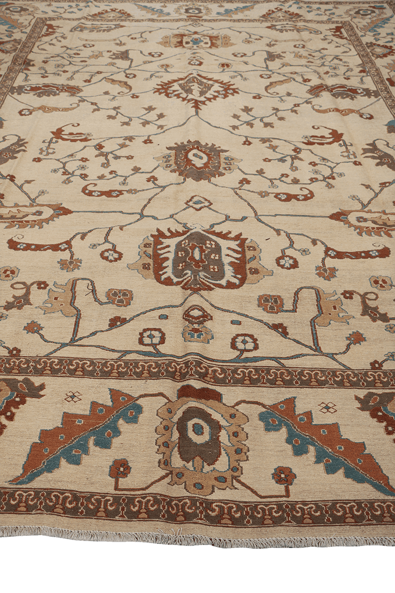 302x232 cm Fine Ziegler Sumak Wool Rug Handmade Beige - Rugoutlet