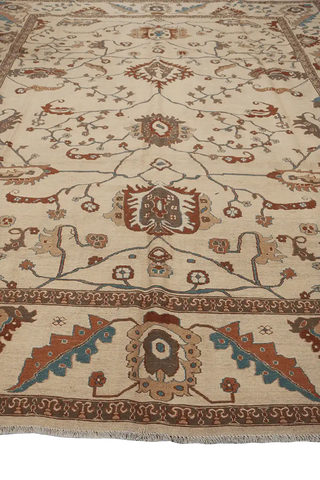 302x232 cm Fine Ziegler Sumak Wool Rug Handmade Beige - Rugoutlet