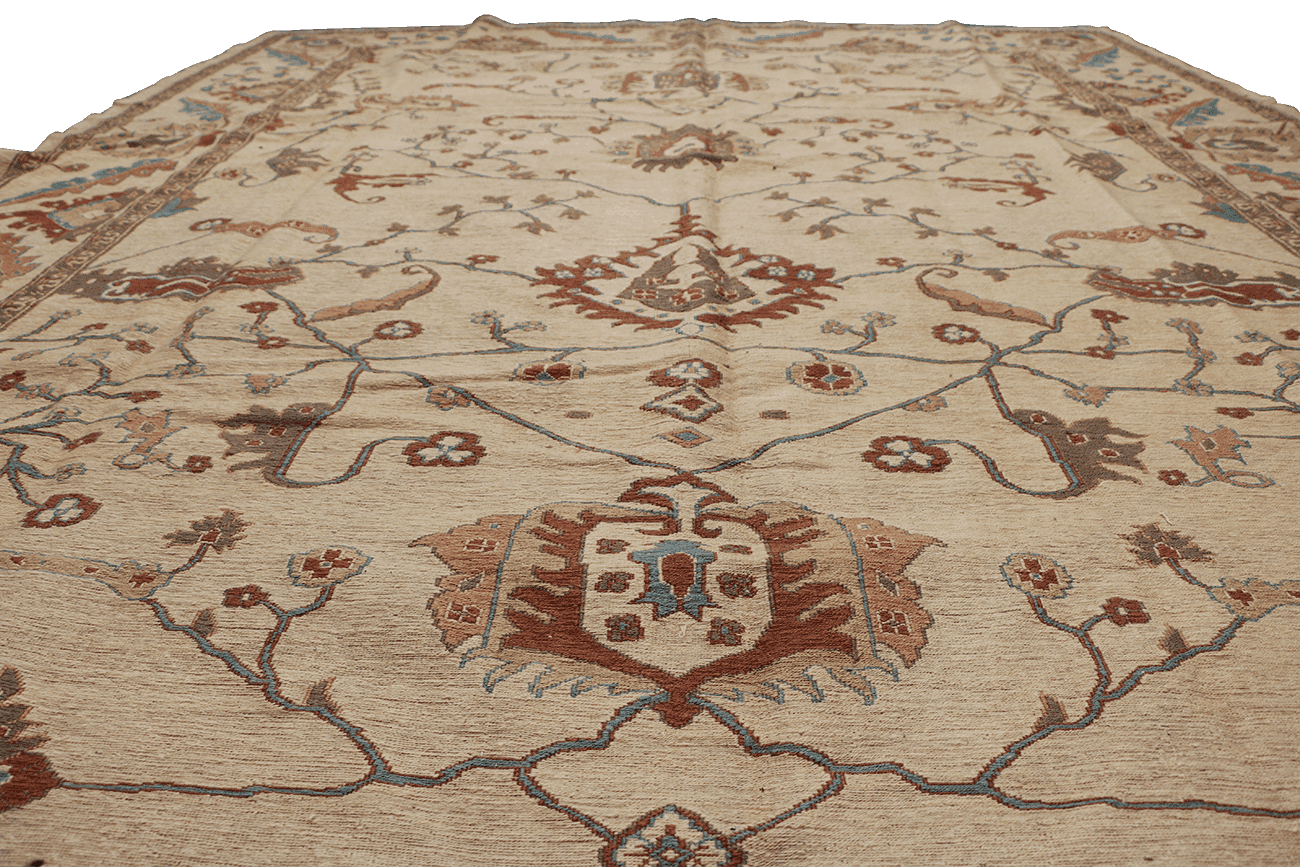 302x232 cm Fine Ziegler Sumak Wool Rug Handmade Beige - Rugoutlet