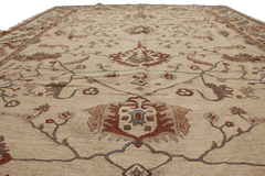 302x232 cm Fine Ziegler Sumak Wool Rug Handmade Beige - Rugoutlet