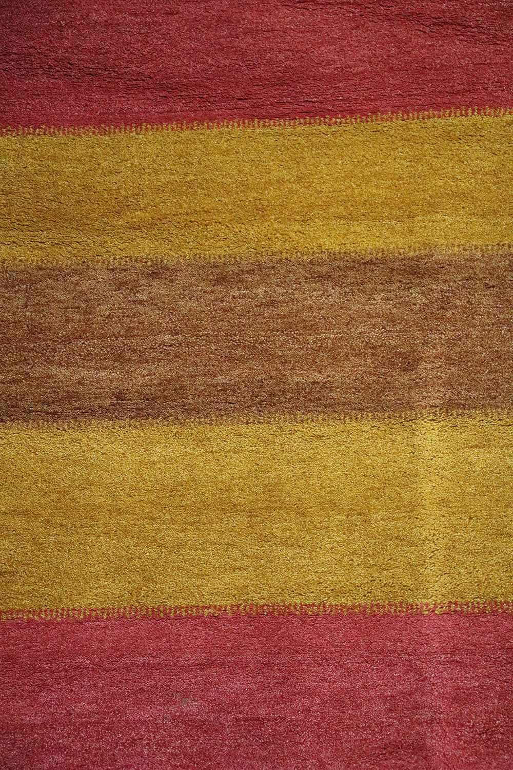 176 x 122 (5.77 x 4.00 ft) cm Gabbeh Tribal Wool Rugs Hand Knotted Red Yellow Colour - Rugoutlet