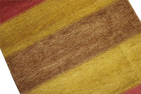 176 x 122 (5.77 x 4.00 ft) cm Gabbeh Tribal Wool Rugs Hand Knotted Red Yellow Colour - Rugoutlet