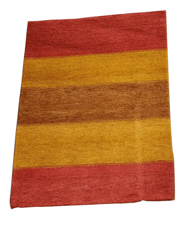 176 x 122 (5.77 x 4.00 ft) cm Gabbeh Tribal Wool Rugs Hand Knotted Red Yellow Colour - Rugoutlet