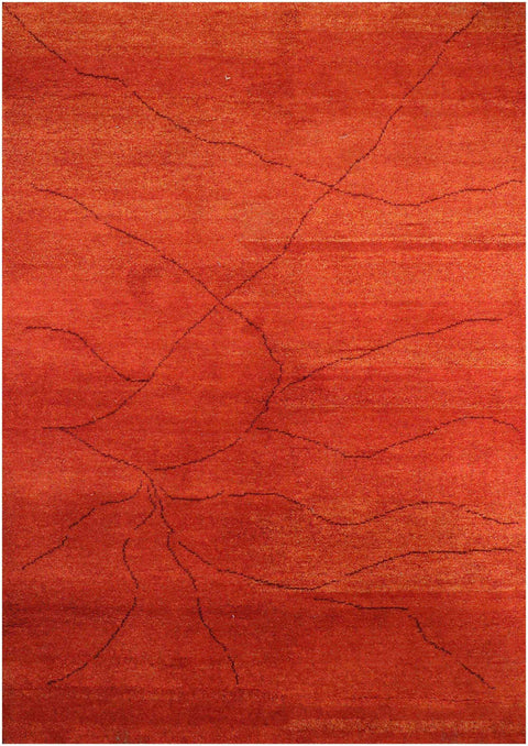 200 x 145 cm Gabbeh Tribal Wool Rug Hand-Knotted Red Colour - Rugoutlet