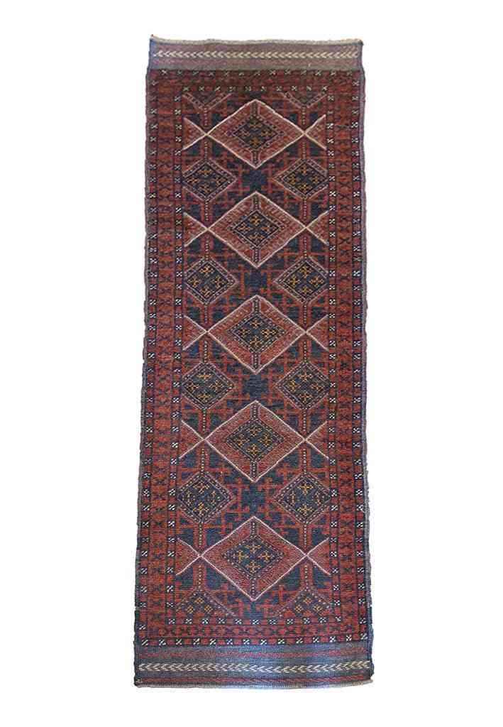 69 x 254 cm Afghan Mushwani Tribal Red Rug - Rugmaster