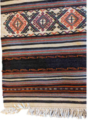 69 x 52 cm Sumak Tribal Black Small Rug - Rugmaster
