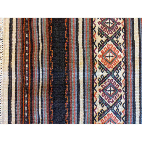 69 x 52 cm Sumak Tribal Black Small Rug - Rugmaster