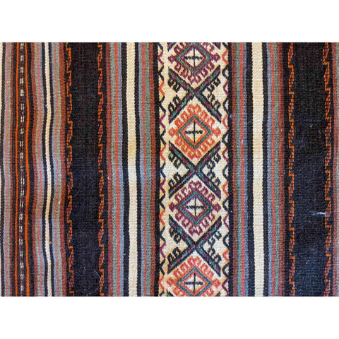 69 x 52 cm Sumak Tribal Black Small Rug - Rugmaster