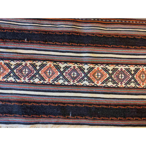 69 x 52 cm Sumak Tribal Black Small Rug - Rugmaster