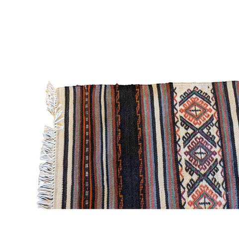 69 x 52 cm Sumak Tribal Black Small Rug - Rugmaster