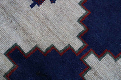 153 x 72 cm Gabbeh Tribal Wool Rugs Handmade Beige Blue - Rugoutlet